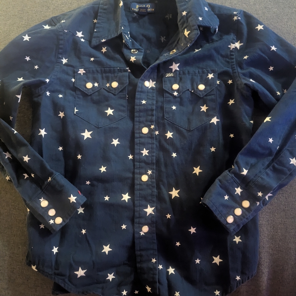 Polo by Ralph Lauren Pearl Snap Star Patterned Button Down Shirt